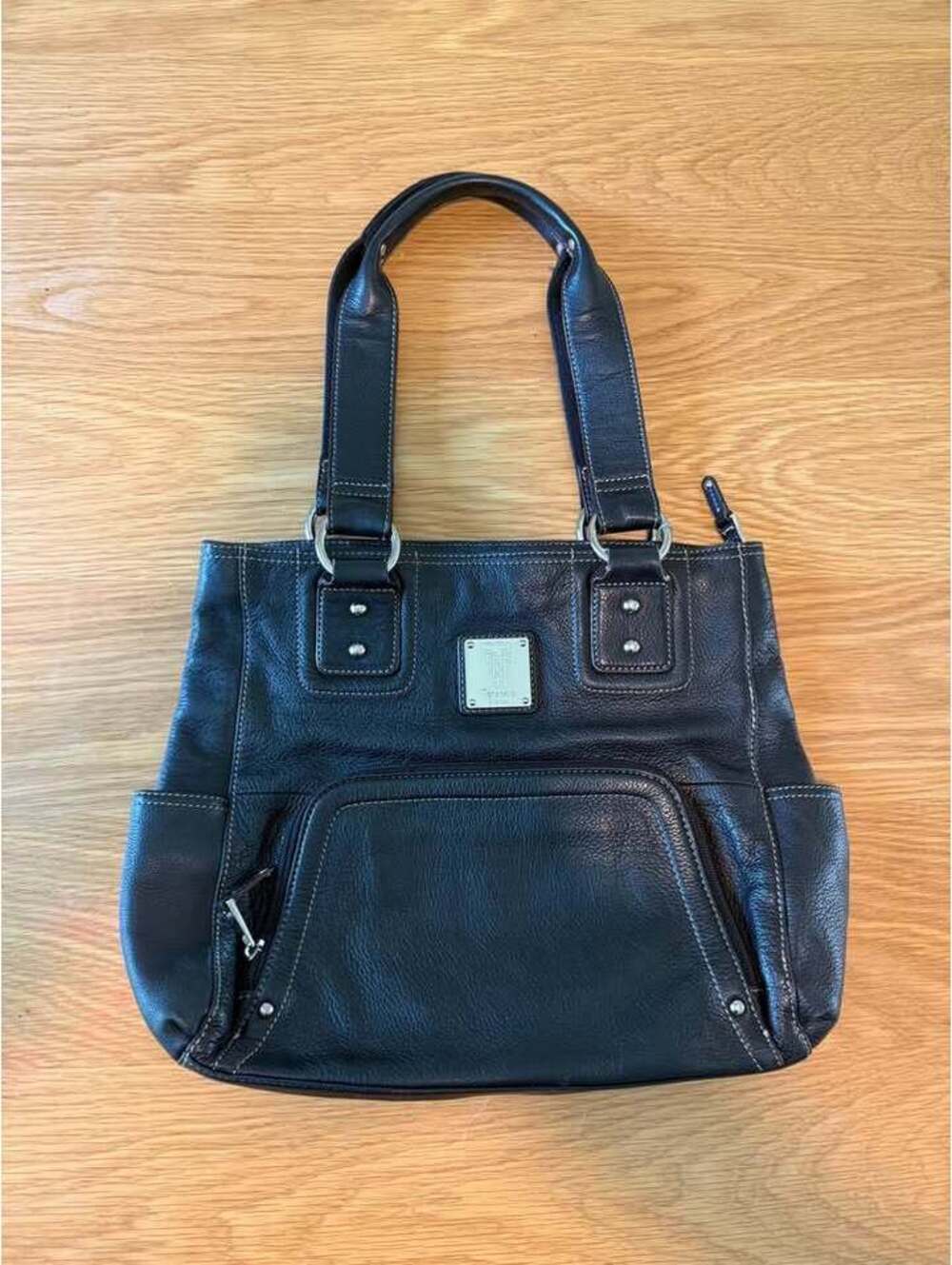 Tignanello Black Leather Shoulder Bag
